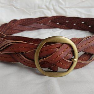 Braided leather belt